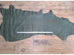 Bande vache grainée - kaki - maroquinerie - cuir en stock