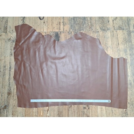 morceau veau - brun cigare - lisse - maroquinerie - Cuirenstock