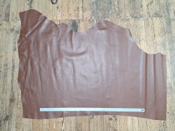 morceau veau - brun cigare - lisse - maroquinerie - Cuirenstock