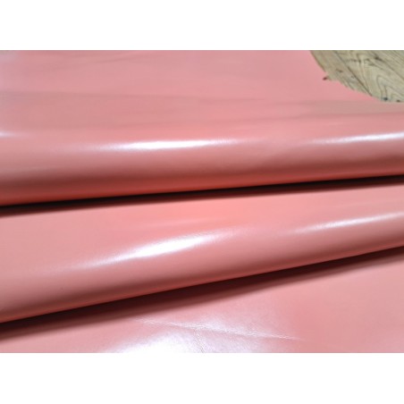 Demi-peau de cuir de veau lisse - Rose - Cuir en Stock