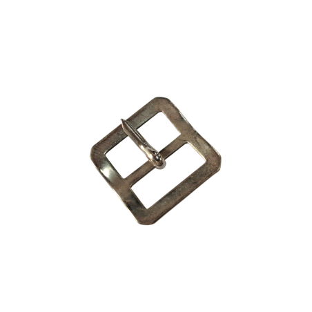 Petite boucle carrée - nickelé - 15 mm - Cuir en Stock