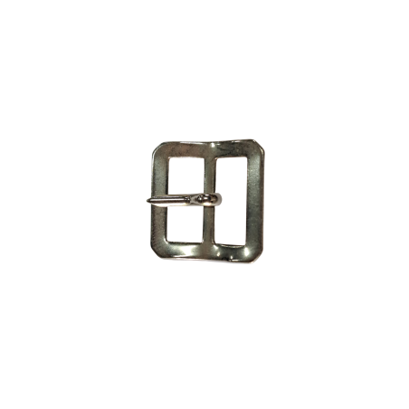 Petite boucle carrée - nickelé - 15 mm - Cuir en Stock