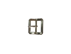 Petite boucle carrée - nickelé - 15 mm - Cuir en Stock