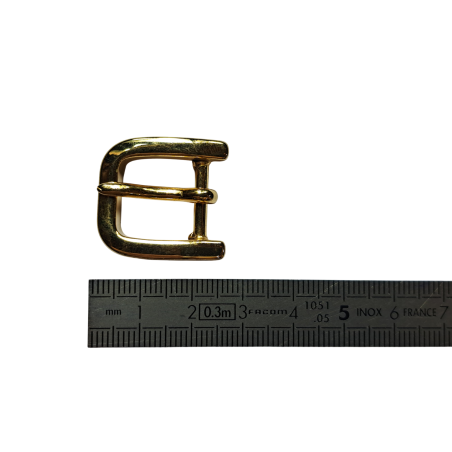 Petite boucle demi D - fil épais - laiton - 15 mm - Cuir en Stock