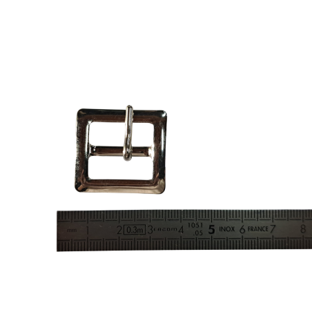 Boucle carrée- nickelé - 20 mm - ceinture - bouclerie - accessoires - cuir en stock