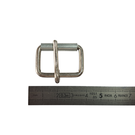 Boucle à rouleau - Nickelé - 25 mm - Cuir en Stock