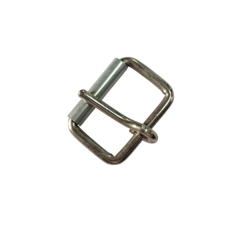 Boucle rectangulaire à rouleau - nickelé - 25 mm - ceinture - bouclerie - accessoires - cuir en stock