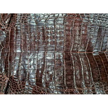Peau de cuir de crocodile véritable - Marron - Cuir en Stock