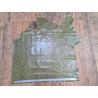 Morceau de cuir de vachette pullup ciré - vert olive - maroquinerie - Cuir en Stock
