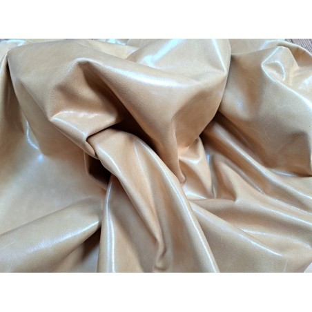 Morceau de cuir de vachette ciré pullup - Beige - B - Cuir en Stock