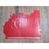 Morceau de cuir de vachette pullup ciré - rouge - maroquinerie - Cuir en stock