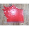 Morceau de cuir de vachette pullup ciré - rouge - maroquinerie - Cuir en stock