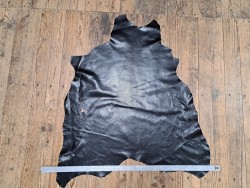 Cuir de mouton imprimé façon serpent - Noir - Cuir en Stock