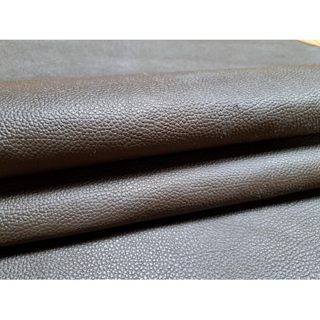 Peau de cuir de mouton grainé - Kaki barda - Cuir en Stock
