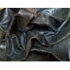 Cuir de mouton craquelé - Noir/Jaune - Cuir en Stock