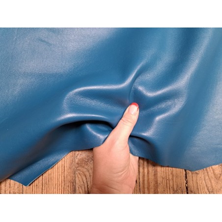Peau de cuir de mouton - Bleu denim
