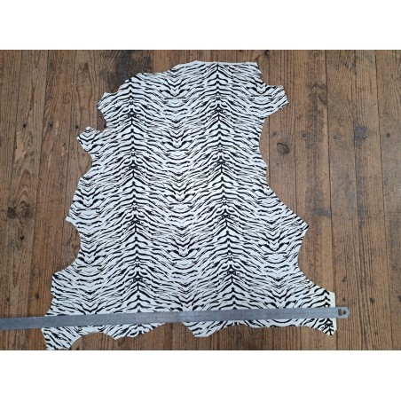 chèvre - zébré - blanc/noir - cuir en stock
