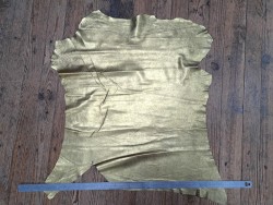 agneau - métallisé - or antique - Cuir en stock