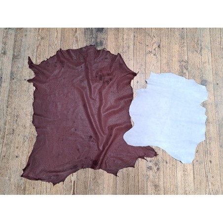 Lot de 2 peaux - Cuir de chèvre et d'agneau unique - Bonne affaire