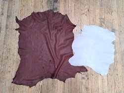 Lot de 2 peaux - Cuir de chèvre et d'agneau unique - Bonne affaire