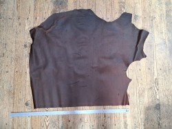 Morceau de cuir gras de vachette pullup  - Marron -A- Cuir en Stock
