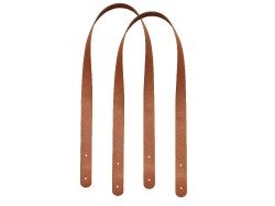 Paire de anses en cuir prêtes à poser - 70 cm - couleur camel