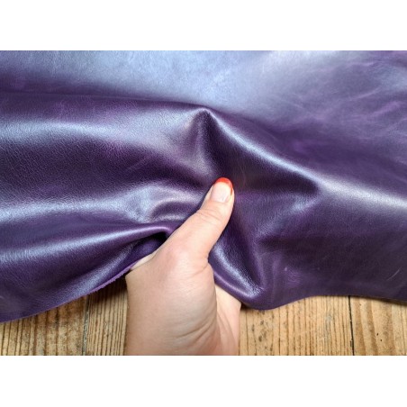 demi peau - vachette - pullup violet - cuirenstock
