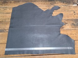 Demi-peau de cuir de vachette grain effet galuchat  - anthracite - cuir en stock