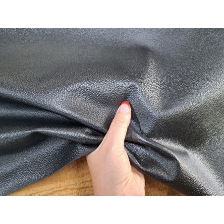 Morceau de cuir de veau grain effet galuchat - Anthracite