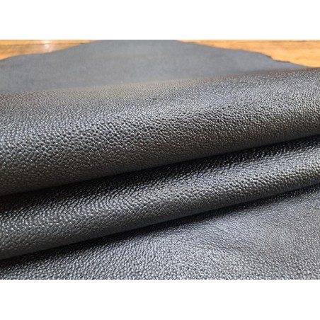 Demi-peau de cuir de vachette grain effet galuchat  - anthracite - cuirenstock