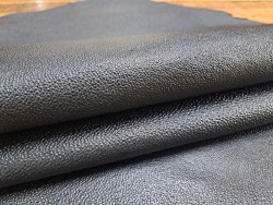 Demi-peau de cuir de vachette grain effet galuchat  - anthracite - cuirenstock