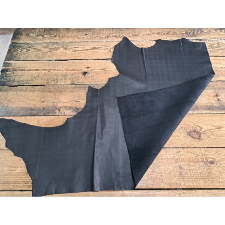 Morceau de veau grain lézard effet lézard - Noir - Cuir en Stock