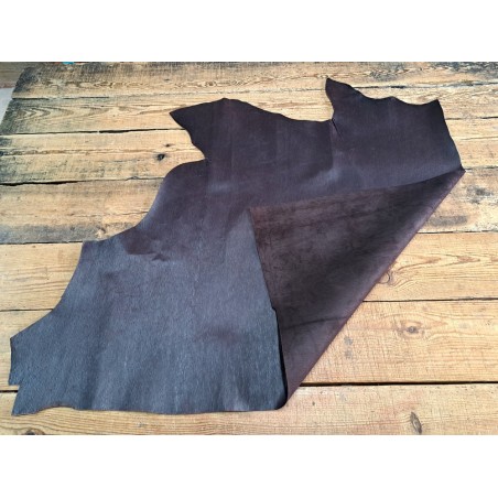 Morceau de cuir de veau grain effet chêne - Raisin - Cuir en Stock