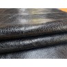 Demi-peau de cuir de veau grain effet buffle - Noir -A- Cuir en Stock