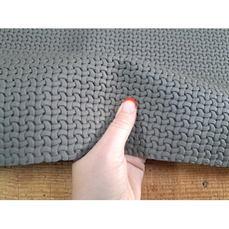 Peau de veau effet tressage - ondulé - gris vert - Maroquinerie - Cuir en Stock