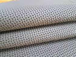 Peau de veau effet tressage - ondulé - gris vert - Maroquinerie - Cuir en Stock