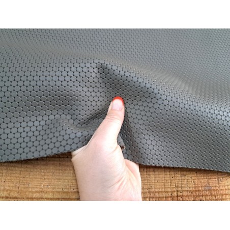 Morceau de cuir de veau effet pastilles - Gris vert - Cuirenstock
