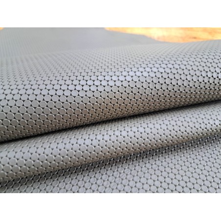 Peau de veau effet pastilles - gris vert - Maroquinerie - Cuir en Stock