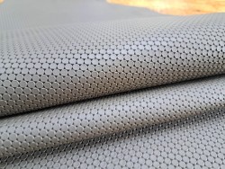 Peau de veau effet pastilles - gris vert - Maroquinerie - Cuir en Stock