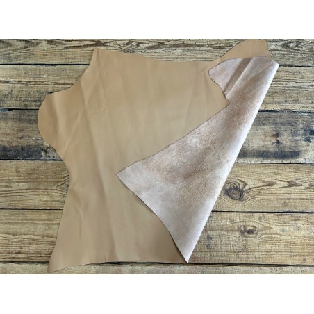 Croûte de cuir de veau pigmentée – SABLE - 2ème choix - Cuir en Stock