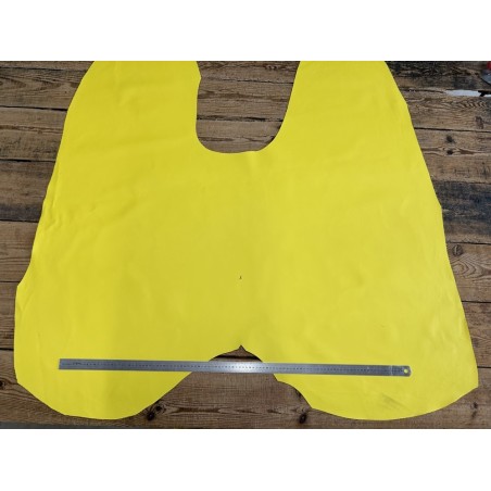 Croûte de cuir de veau pigmentée – JAUNE - 2ème choix - Cuir en Stock
