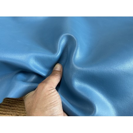 Croûte de cuir de veau pigmentée – BLEU JEANS - Cuir en Stock