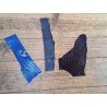 3 morceaux de cuir de crocodile véritable - Bleu