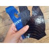 3 morceaux de cuir de crocodile véritable - Bleu