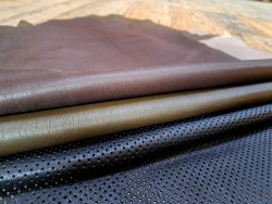 Lot de 3 peaux de cuir stretch - couleur diverses - Cuir en Stock