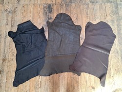 Lot de 3 peaux de cuir stretch - couleur diverses - Cuir en Stock