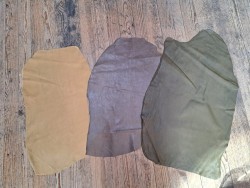 Lot de 3 peaux de cuir stretch - diverses couleurs - Cuir en Stock
