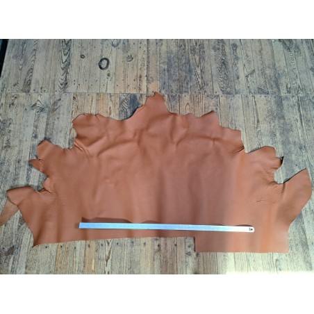 Morceau de cuir de taurillon pleine fleur -Marron gold - Cuirenstock