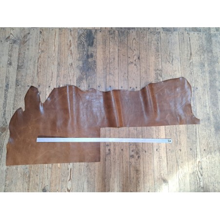 Morceau de cuir de vachette pullup ciré - Brun - B