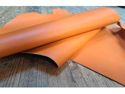 Demi-peau de cuir de vachette tannage ferme - orange - cuirenstock